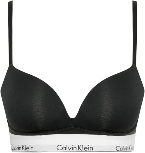 Calvin Klein Women’s Push Up Plunge Underwire Bra, Black (Black), 34D