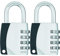 ABUS Zahlenschloss 155/40 - Vorhängeschloss mit Zinkdruckguss-Gehäuse - Kofferschloss/Spindschloss mit individuell einstellbarem Zahlencode - ABUS-Sicherheitslevel 4 - Silber (Packung mit 2)