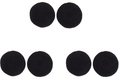 PRIZOM Foam Tapestry Pad Ear Cover for Headphones (Black, 50 mm, Pack of 6)
