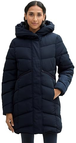 Tom Tailor Damen Puffer Parka mit Kapuze, 10668 - Sky Captain Blue, M