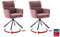 möbelando Armlehnstuhl >Utica< (2-er Set) in Himbeer, Polyester - 60x92x67cm (BxHxT)