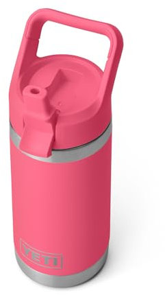 YETI Rambler Jr. Bouteille pour enfants, 355 ml, avec bouchon à paille, rose tropical