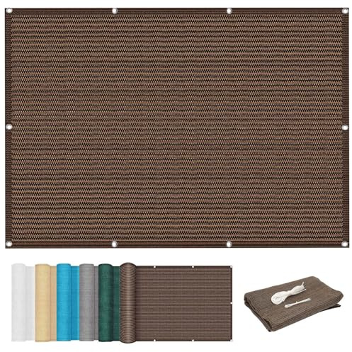 Voile D'Ombrage Respirant Rectangulaire 1.8 x 2.2 m Aux UV 98% Toile Pergola Bache D'Ombrage Perméable avec Corde pour Extérieur, Jardin, Terrasse, Balcon, ‎Marron