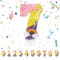 Geburtstagskerzen Zahlen 7,Regenbogen Geburtstag Einhorn Geburtstag, 3D Tortendeko, kuchen Dekoration für Geburtstag Party, Hochzeiten, Firmenfeiern, Jubiläen, Birthday Candle Nummer