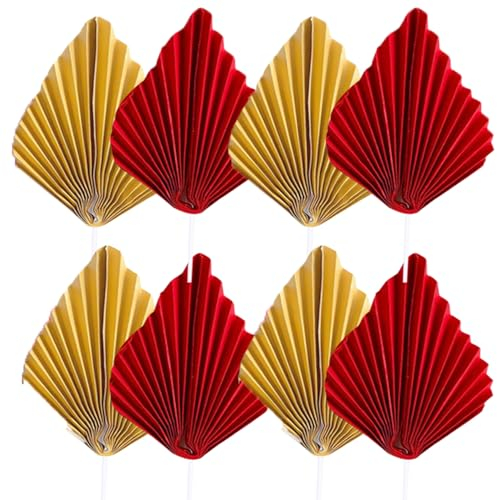 Lot de 8 décorations de gâteau en forme de feuille de palmier pour décoration de gâteau de fête de mariage