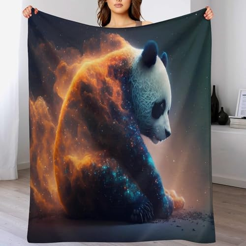 Kuscheldecke Panda Decke Tagesdecke - Weiche Flannel Decke Mit Muster Sofadecke - Baumwolldecke Wohndecke Sofaüberwurf Bettüberwurf（150×200cm）