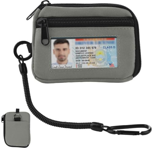 EDC Pouch Mini Geldbeutel, Mini Pouch Geldbörse Schlüsselkette mit Karabiner und Geldbörse Klein mit Münzfach für Herren und Damen, Multifunktional Reisegeldbeutel für Draußen für Draußen, Camping