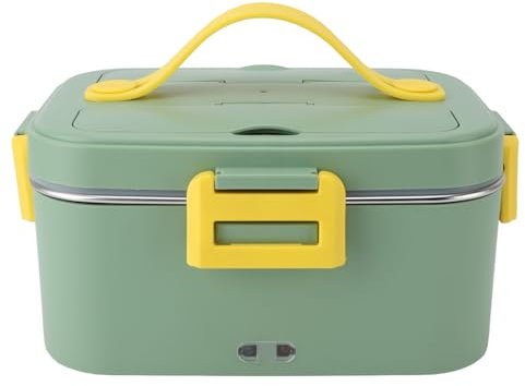 Fockety Eléctrica para Adultos, 75 W, 12 V/24 V/110 V/220 V, Calentador de Alimentos Portátil con Recipiente de Acero Inoxidable de 1,8 L, para Coche, Camión, Oficina, Viajes (Enchufe de