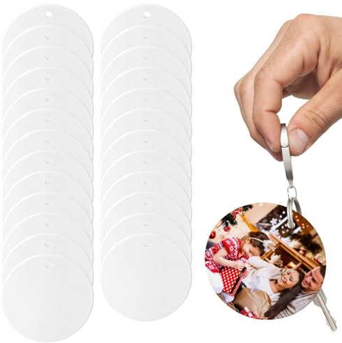 Ornamenti in ceramica a sublimazione - Ornamento in ceramica vuota, ornamenti natalizi personalizzabili | Decorazioni rotonde bianche per albero di Natale, ornamento in ceramica personalizzato per
