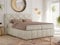 MKS MEBLE Boxspringbett 180x200 Beige Samt mit Bettkasten und Matratze H3, Polsterbett 180x200 mit Bettkasten, Bett 180x200, Boxspringbett 180x200 mit Stauraum und Kopfteil - Rita