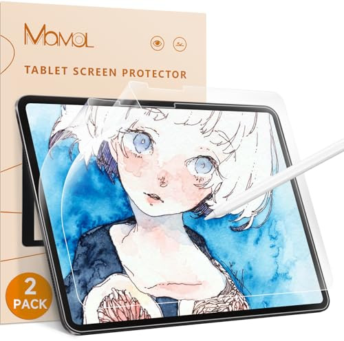 [Paquete de 2] Protector de pantalla de papel para Apple iPad Pro de 11 pulgadas (2024, M4), filtro de luz azul mate antirreflejo, escritura como papel real/alta sensibilidad/sin burbujas/compatible