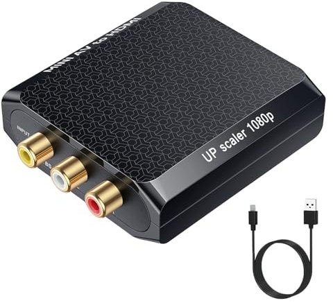 WENTER AV to HDMI Converter, 1080P RCA to HDMI Adapter, Mini Composite CVBS Audio Video Adapter Supports PAL/NTSC for VCR/VHS/Xbox/PS3/STB/N64/Wii/TV/PC/Blue-Ray DVD Players