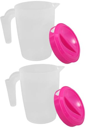 Amosfun 2 Pièces Pichet Avec Couvercle Pour Réfrigérateur Pichet à Eau Pour Juice Thé Glacé Boissons Pour Maison Et Service De Restauration