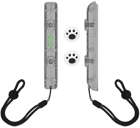 DLseego Muñeca Correa para Mando de Switch,Paquete de 2 Switch Controller Correa con Automático Bloqueo y Ajustable Apriete,Claro Mano Agarre Muñeca con 2 PCS Tapas de Agarre del Pulgar,Negro