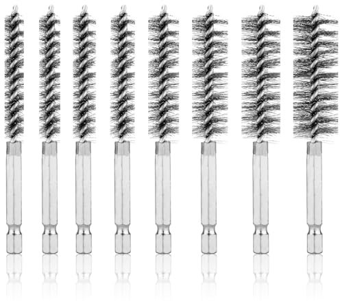 Wire Brushes for Drill - 8 PCS Stainless Steel Drill Brushes Set Wire Bore Brush for Copper Pipe Cleaning, Wire Brush Drill Attachment, 8 Different Sizes