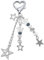 GlamRays Porte-clés mignon esthétique Y2K Keychain Accessoires Cœur Papillon Fraise Ours Key Chain pour clés Sacs Femmes Cadeaux, argenté, L