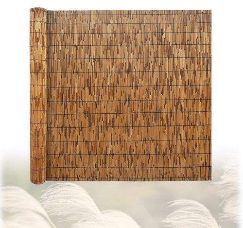 BZCKBZ Schilfrohrmatte Sichtschutzzaun Natur Schilfzaun Garten Schilf Sichtschutz Zaun Trennwand Dekozaun, Verschiedene Größen, Schilf Rolle(120x350cm(3.9x11.5FT))