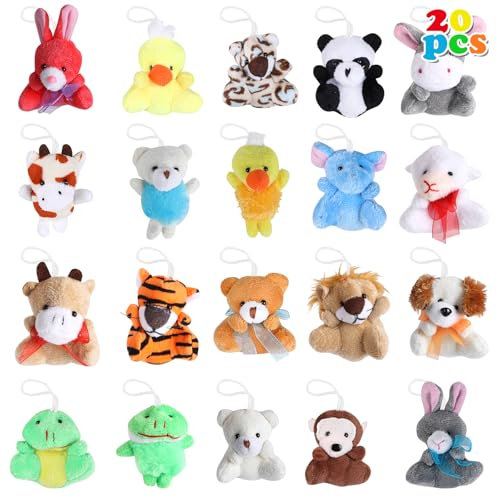 SULOLI 20 Stück Mini Plüschtiere Set,Mini Kuscheltier,Miniatur-Plüschset,niedliche Tier Kleine Plüsch für Kinder Jungen Mädchen Party