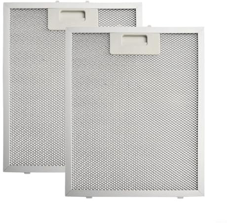 Aluminum Extraction Filter Set 2PCS Metal Mesh Cooktop Filters with Advanced Grease Filtration System, for Home Kitchens