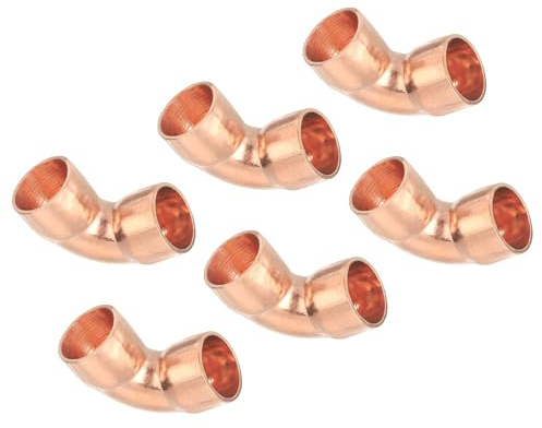 MACHSWON 10 x 10 mm Innendurchmesser, 0,8 mm dick, 90 Grad Kupfer-Winkelstück, kurze Drehrohrverschraubung, Verbindungsstück für Sanitär, Kühlung und Klimaanlage, 10 Stück