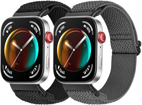 Huamanlou Elastisches Armband Kompatibel mit Huawei Watch Fit 4/Fit 4 Pro/Fit 3, Nylon Verstellbares Sport Loop Ersatzarmband für Huawei Watch Fit 3 Herren Damen