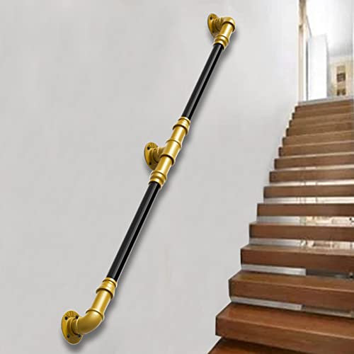 Handlauf für Wendeltreppe 9ft Metall Treppengeländer Schiene Unterstützung Kit Wandmontage Rutschfeste Greifer