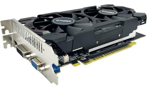QTHREE GTX 750 4GB Tarjeta gráfica, GDDR5 128 bits, Doble Ventilador, HDMI, VGA, DVI, Tarjeta de vídeo PC, bajo Perfil, GPU de Ordenador, Bajo Consumo, PCI Express x16, DirectX 12