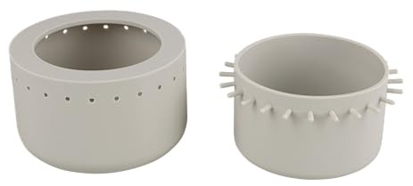 Rayher Silikon Gießform Schale mit Lochrand, 11 cm ø, Höhe 6,5 cm, zum Ausgießen mit Kreativ Beton, Art Resin Gießharz, Raysin-Gießpulver, Gießform Untersetzer, 36196000, Grau