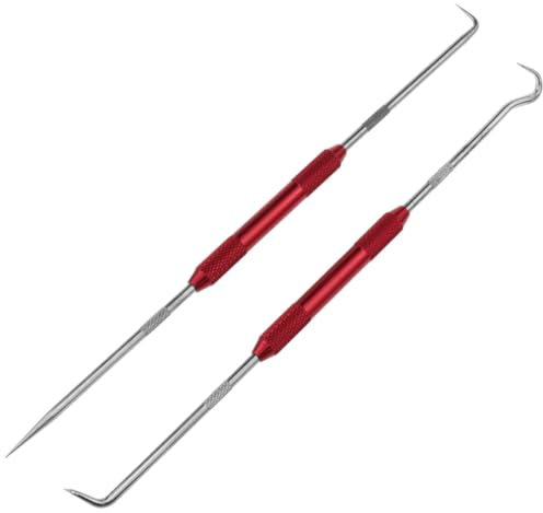 Oiqippnbv Juego de Raspador de Doble Punta de Metal con Gancho y Ganzúa, Herramienta de Marcado Puntiagudo de 45 y 90 Grados para Carpinteros y Mecánicos.