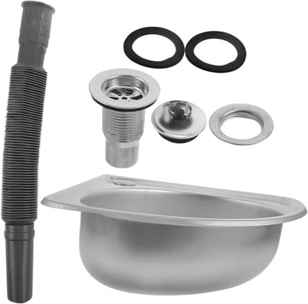 DRESSOOS 1 Ensemble D'Évier De Camping-Car, Petit Évier De Bar, Évier De Bar en Acier Inoxydable, Évier Simple, Petit Évier De Cuisine, Évier De Cuisine De Camping-Car, Petit Évier, Petit