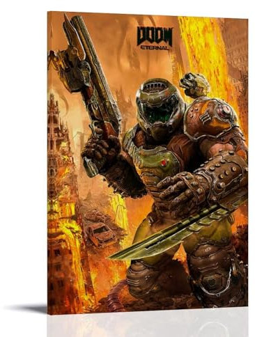 YUYUMEGDE Doom Eternal Slayer Poster Dekorative Malerei Leinwand Wandkunst Wohnzimmer Poster Schlafzimmer Malerei,Wandkunst Bilddruck Moderne Familienzimmer Dekor 08x12inch(20x30cm)