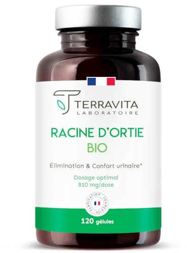 Ortie Bio en Gélules | Rétention d’eau, SOPK, Chute de Cheveux, Prostate | Confort Urinaire et Hormonal | 100% Racines Pures | 120 Gélules de 270 mg | Made in France | Terravita