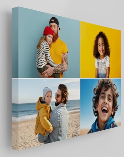 Star Online Personalised Canvas Photo Frames Multiple Pictures Custom Birthday Gift For Woman (4 Collage Images)