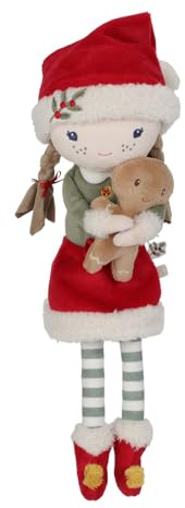 Little Dutch 4875 Stoffpuppe Kuschelpuppe Rosa mit Lebkuchenmann - Weihnachten (35 cm)