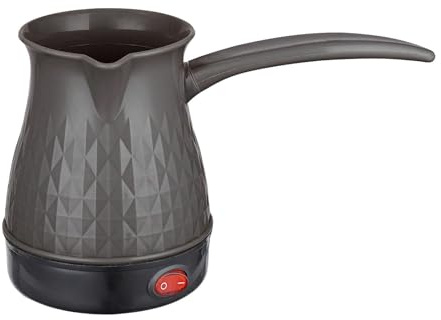 Colcolo Electric Turkish Coffee Pot Tea Kettle Plastic 600W Fast Boil 500ml Teapot Multipurpose Easy to Clean with Handle Coffee Maker for Travel Office Cafe RV, gray