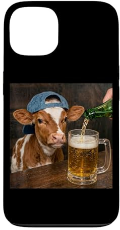 Cow Drinking Beer Funny Cow Meme Case for iPhone 13