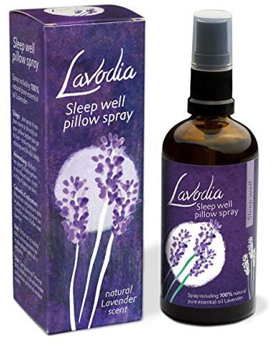 Lavodia Lavendel Spray, Lavendel Kissenspray zum Einschlafen, Lavendelöl Duft Spray - Entspannung, Aromatherapie, Schlafhilfe, Raumduft, beruhigender Duft - 100 ml - 4,5x4,5x13,5 cm