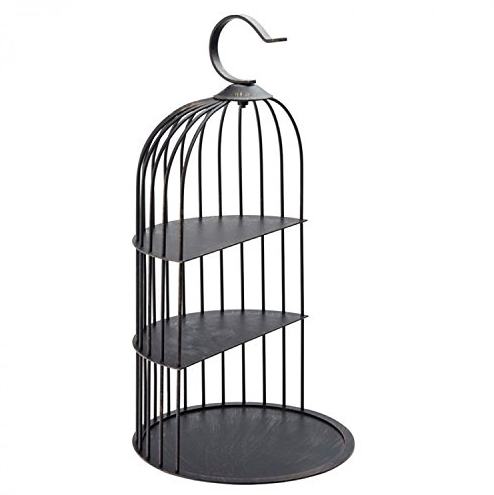 Utopia by Chefline 3 Tier Vintage Black Birdcage Plate Cake Stand Buffet 43cm Quirky Afternoon Tea