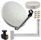 Premium X Satelliten-Komplettanlage 80cm Satellitenschüssel Aluminium Quad LNB Kabel 50m Wandhalter 45cm, SAT bis 4 Teilnehmer