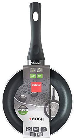 METALTEX Easy Pressed Aluminium Frying Pan 18 cm 2 Layers Non-Stick Dot Induction Suitable for All Hobs Black
