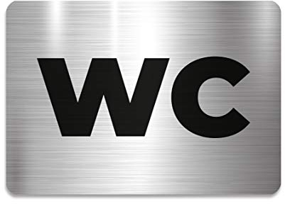 WC Schild Türschild 14,8 cm x 10,5 cm Toilette Tür selbstklebend Aufkleber Haus Büro Praxis Geschäft Sitz Toilettensitz WC-Sitz Zubehör