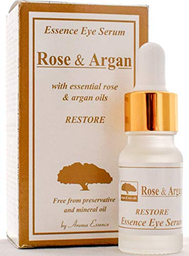 ARGAN und ROSE Augenserum Anti Aging Natürliche Augenringe und Unter Augentaschen Reducer Anti-Falten-Hauttropfen, Paraben und Mineralfrei 10ml