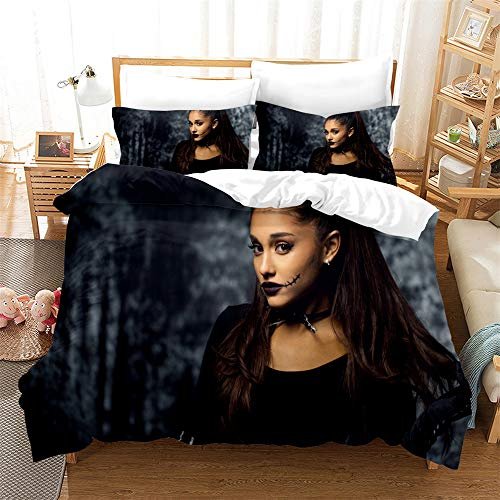 Bettbezug Mit 2 Kissenbezügen Ariana Grande Bettwäsche Mit Reißverschluss Mikrofaser Double Size Bettwäsche Set (Stil 09,135 x 200 cm)