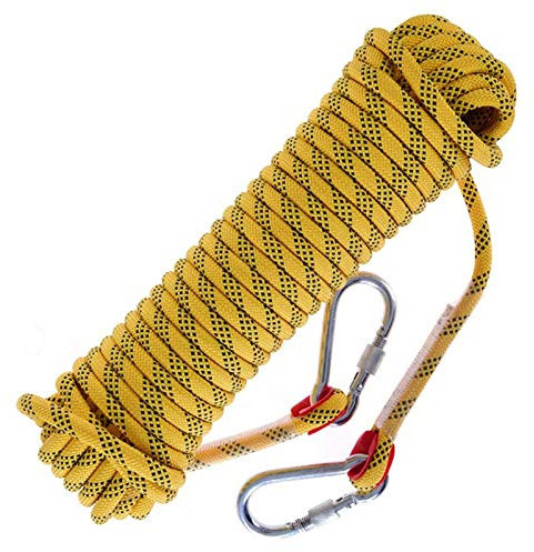 YJHH Outdoor-Kletterseil Gelb 30m, Hochfestes Sicherheitsseil, Verschleißfest Haltbar Reißfest Leicht Zu Reinigen Für Das Klettern Im Freien, Turnhalle Drinnen, Feuerrettung Seil