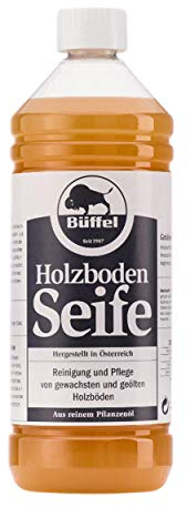 Büffel Holzbodenseife 1000ml | Schmierseife flüssig | Reinigung und Pflege gewachster oder geölter Holzböden | Hergestellt aus reinem Pflanzenöl