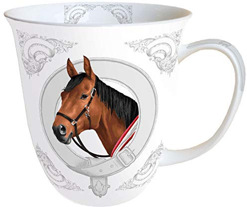 Tazza in porcellana per tè o caffè, circa 0,4 l, cavallo classico