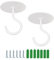 Voarge 2 ganchos de techo de acero inoxidable, soporte de pared, farolillos, perchas para macetas, soporte con tornillos para colgar comederos de pájaros, color blanco