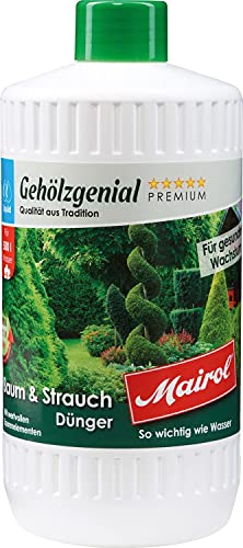 Eva Shop® Mairol Premium Baum- und Strauch-Dünger Liquid Universal-Dünger für alle Nadelgehölze und Laubgehölze wie Thujen, Buchs, Eiben, Kirschlorbeer uvm. 1000ml