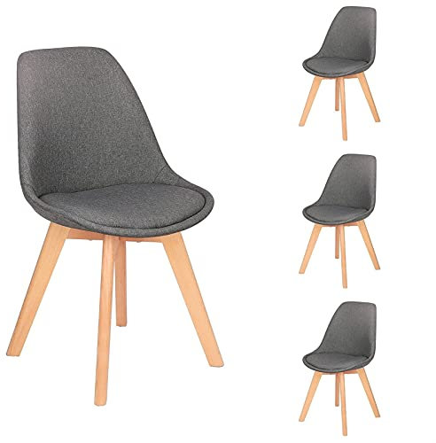 DUNAKE Skandinavischer Stuhl,Esszimmer-Schalen-Stühle,Stuhl für Esszimmer, Küche, Arbeitszimmer,​Wohnzimmer.Modernes,Bequem und langlebig, praktisch und stylisch (Color : Gray)