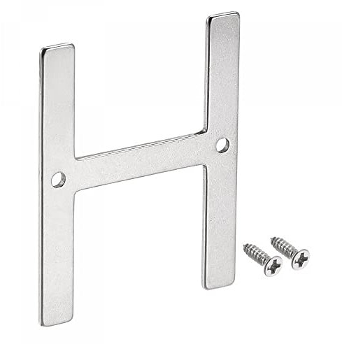 sourcing map Stainless Steel House Letter, 1.97 Inch Letter H for Mailbox Hotel Address Door Sign, Polishing
